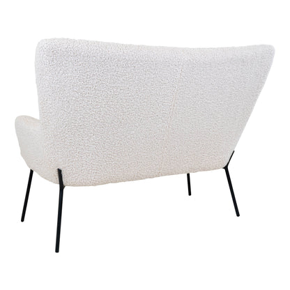 Sofa Monaco i hvid, polyester/stof og metal, 73 x 128 x 97 cm