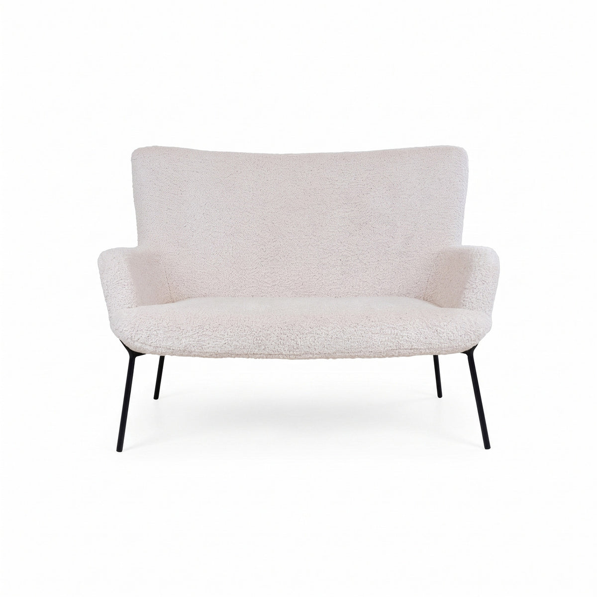 Sofa Monaco i hvid, polyester/stof og metal, 73 x 128 x 97 cm