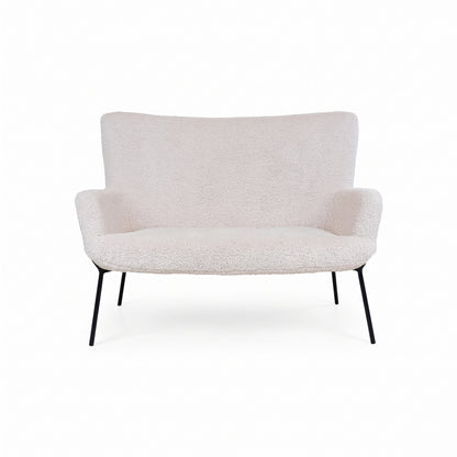 Sofa Monaco i hvid, polyester/stof og metal, 73 x 128 x 97 cm