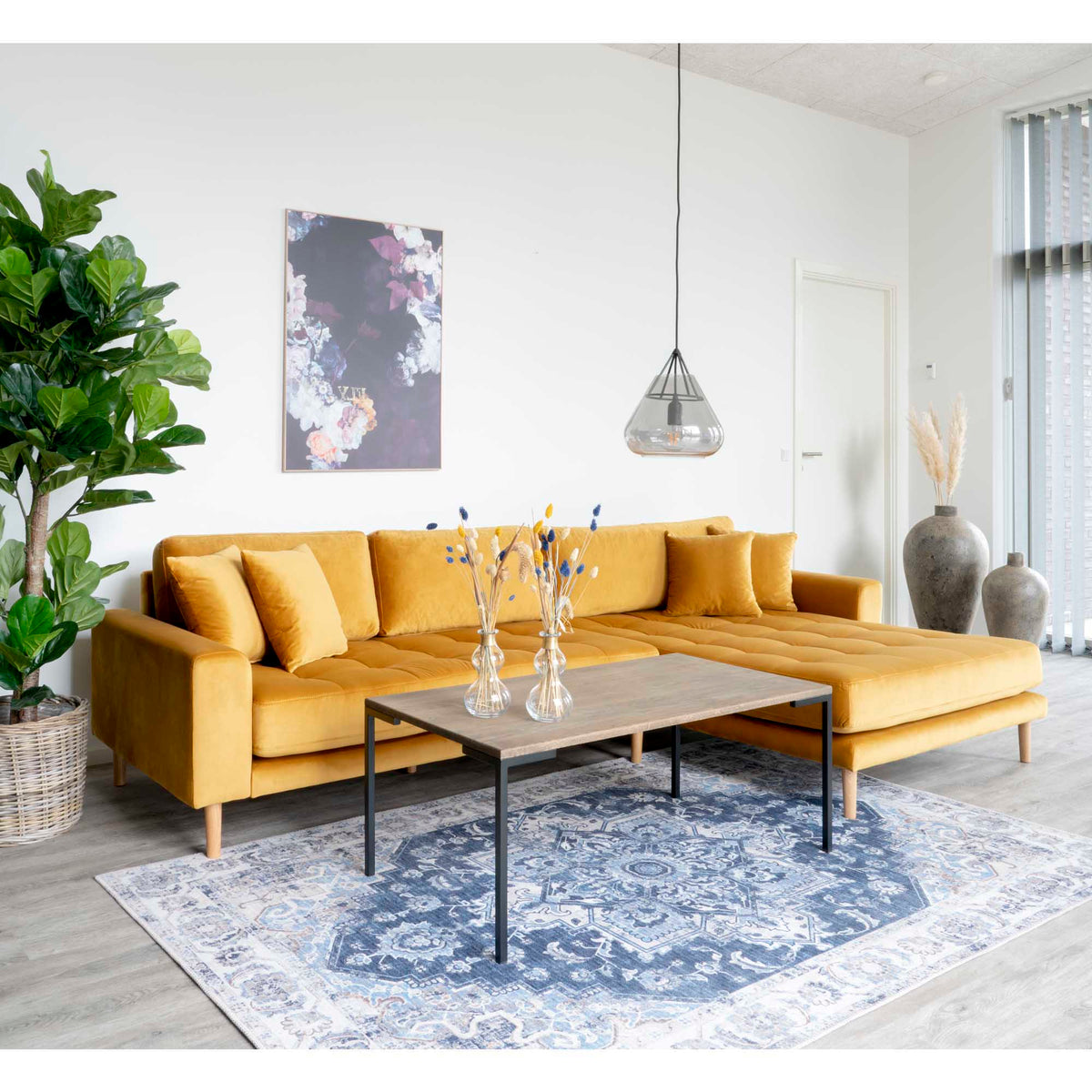 Barcelona hjørnesofa med chaiselong højrevendt 290 x 76 cm