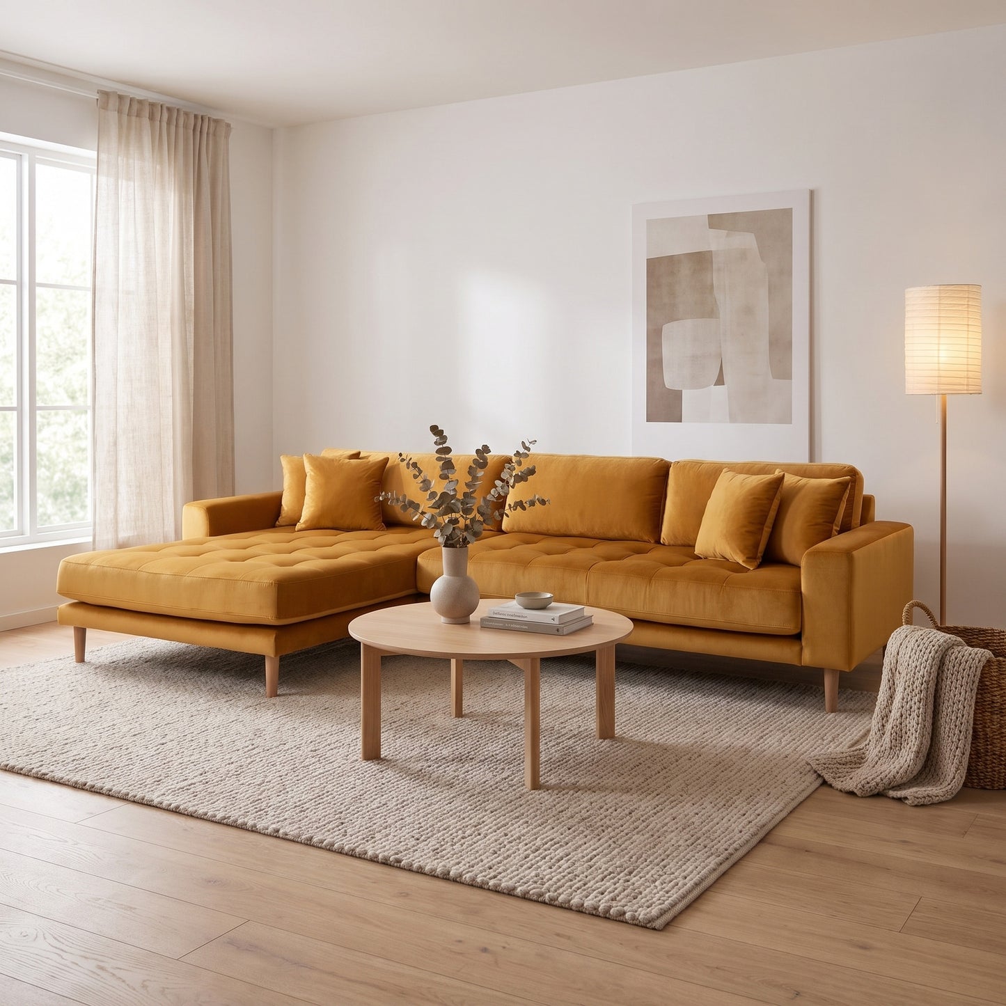 Barcelona hjørnesofa med chaiselong venstrevendt 290 x 76 cm