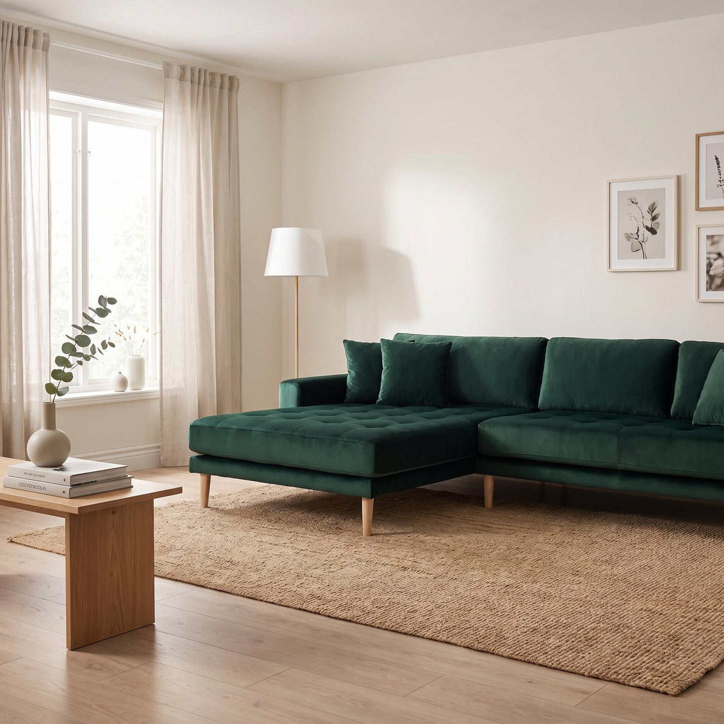 Barcelona hjørnesofa med chaiselong venstrevendt 290 x 76 cm