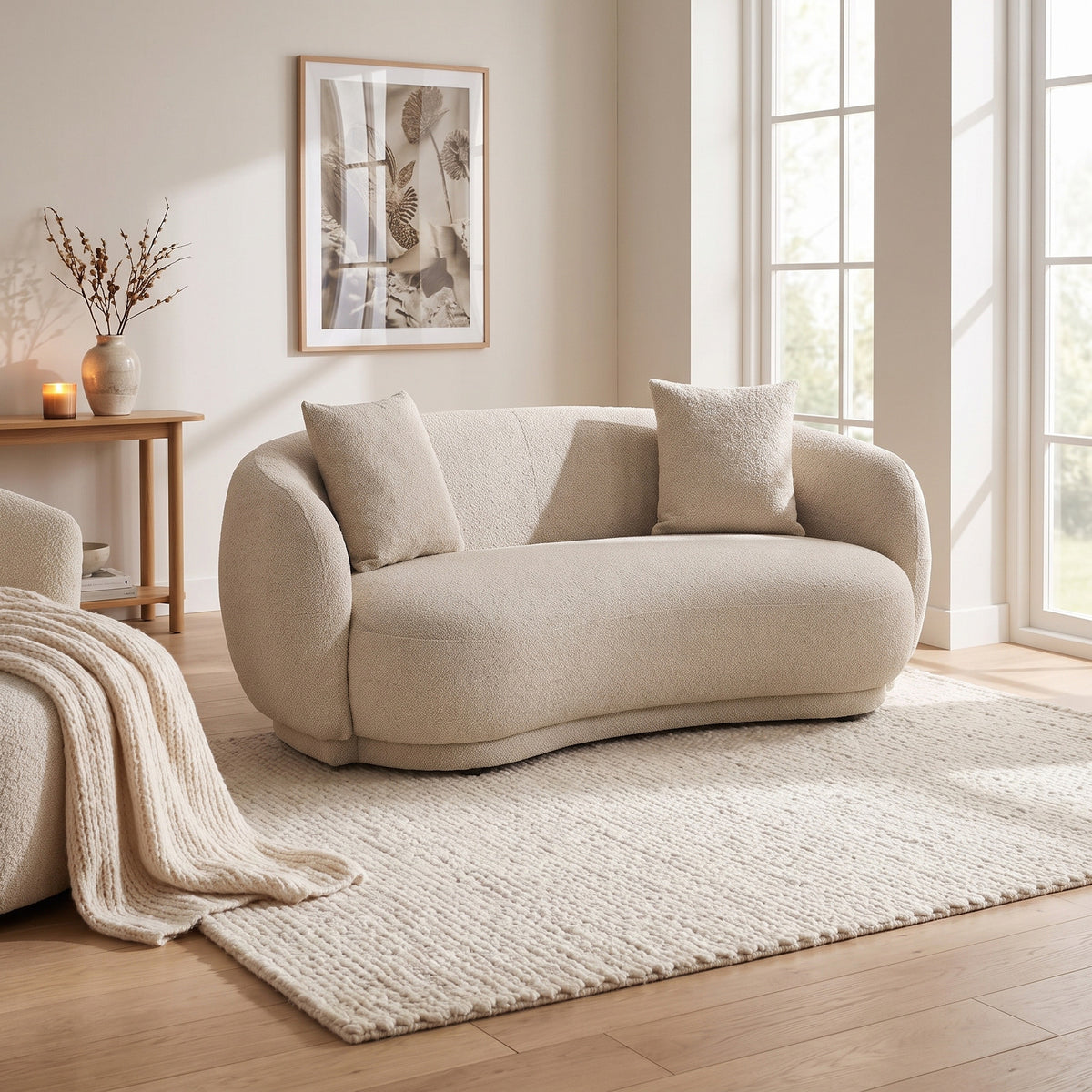Alicante sofa 96 x 190 cm i sandfarvet