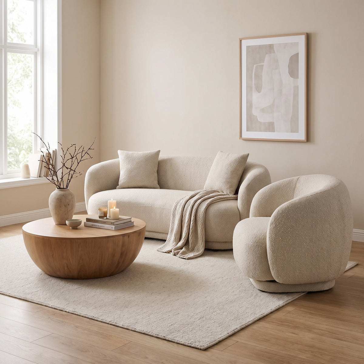 Alicante sofa 90 x 92 cm i sandfarvet
