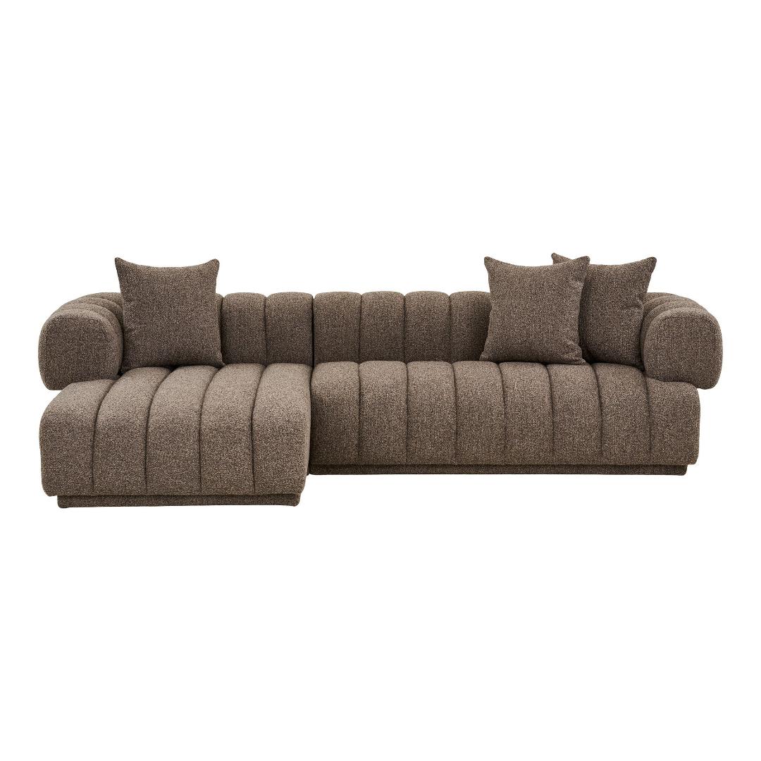 Verona sofa venstrevendt 160 x 293 cm i brun