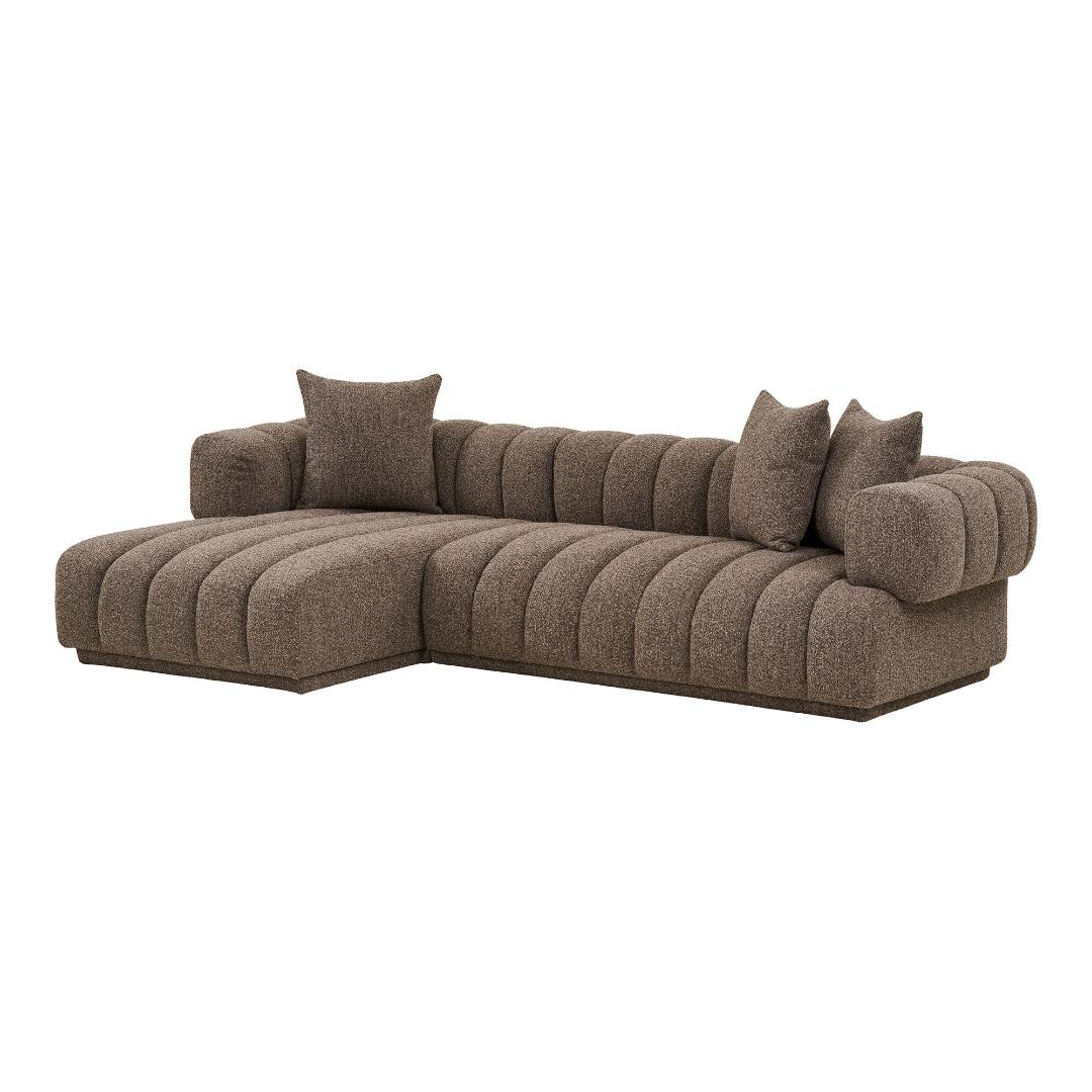 Verona sofa venstrevendt 160 x 293 cm i brun
