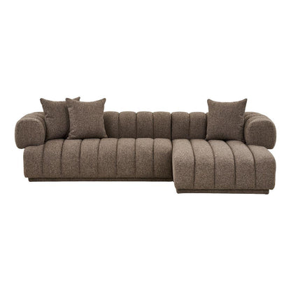Verona sofa højrevendt 160 x 293 cm i brun
