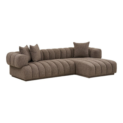Verona sofa højrevendt 160 x 293 cm i brun