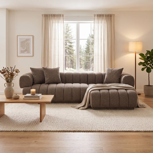 Verona sofa højrevendt 160 x 293 cm i brun