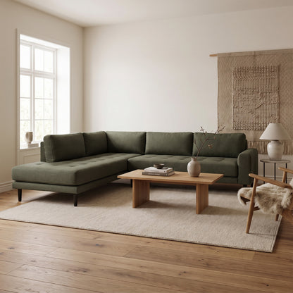 Barcelona hjørnesofa venstrevendt 257 x 76 cm i eg