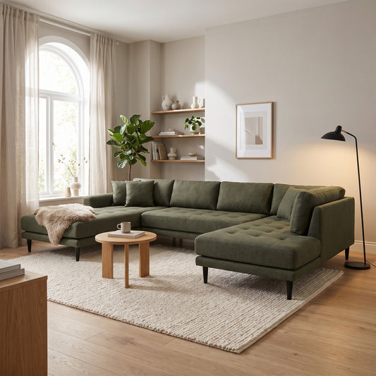 Barcelona U-sofa venstrevendt 370 x 76 cm i eg