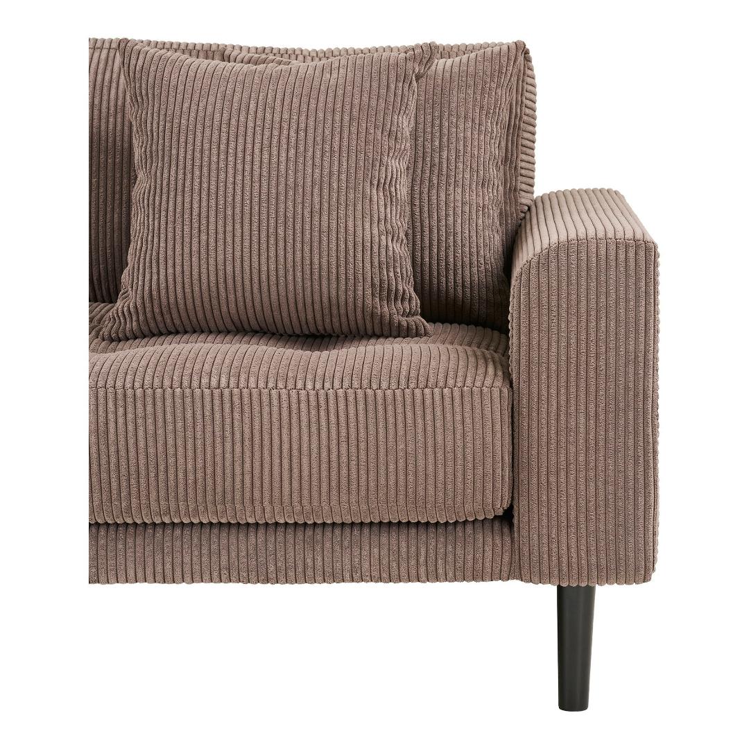 Venedig sofa med chaiselong venstrevendt 170 x 290 cm i brun