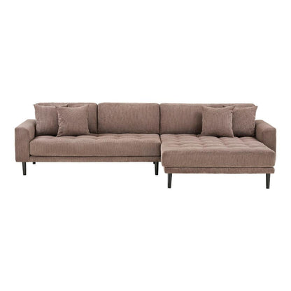 Venedig chaiselongsofa højrevendt 170 x 290 cm i brun