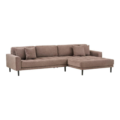 Venedig chaiselongsofa højrevendt 170 x 290 cm i brun