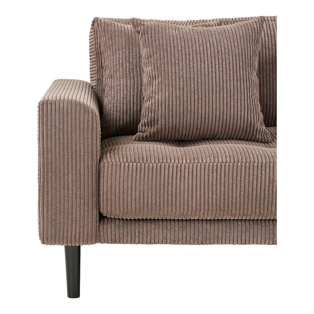 Venedig chaiselongsofa højrevendt 170 x 290 cm i brun