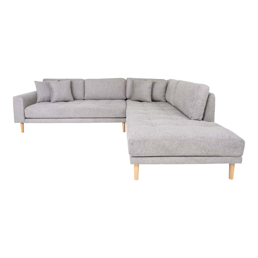 Barcelona hjørnesofa højrevendt 257 x 76 cm i lysegrå