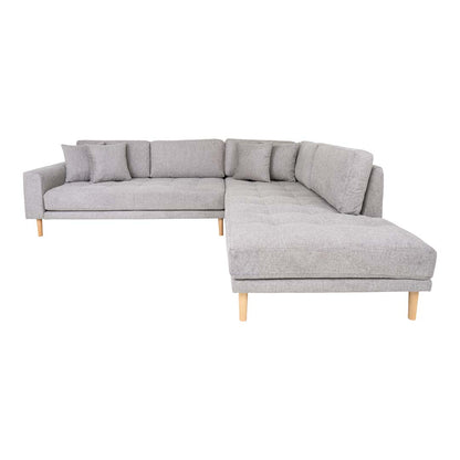 Barcelona hjørnesofa højrevendt 257 x 76 cm i lysegrå