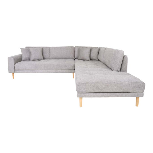 Barcelona hjørnesofa højrevendt 257 x 76 cm i lysegrå