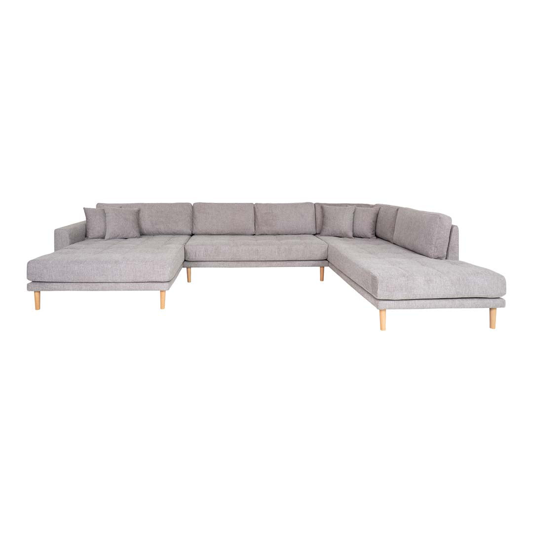 Barcelona U-sofa venstrevendt 370 x 76 cm i lysegrå