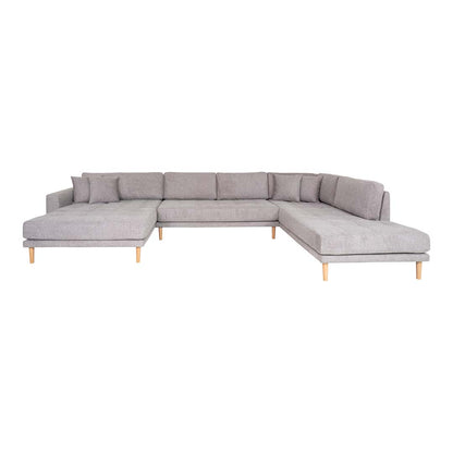 Barcelona U-sofa venstrevendt 370 x 76 cm i lysegrå