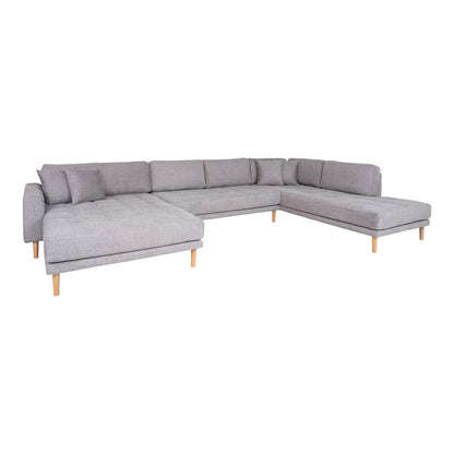 Barcelona U-sofa venstrevendt 370 x 76 cm i lysegrå