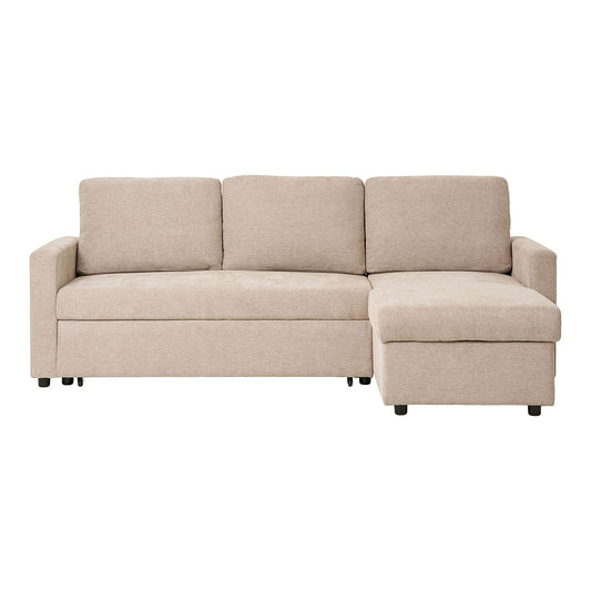 Amalfi sovesofa med chaiselong med opbevaring 150 x 218 cm i sandfarvet