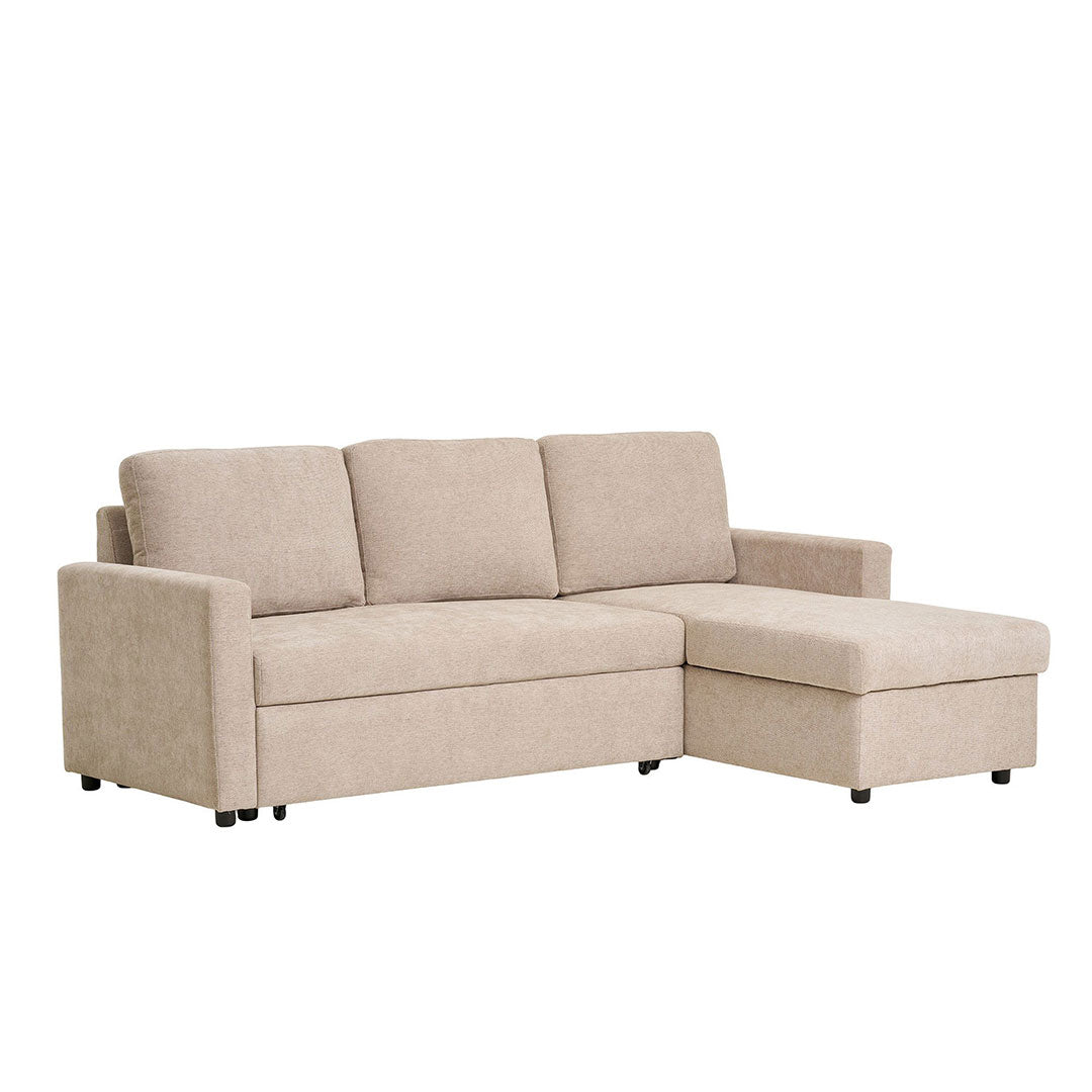Amalfi sovesofa med chaiselong med opbevaring 150 x 218 cm i sandfarvet