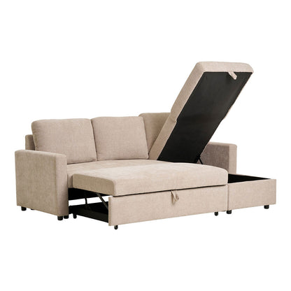 Amalfi sovesofa med chaiselong med opbevaring 150 x 218 cm i sandfarvet