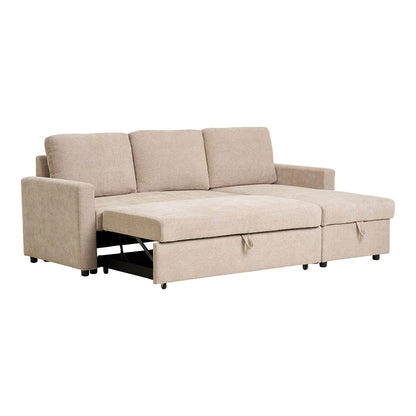 Amalfi sovesofa med chaiselong med opbevaring 150 x 218 cm i sandfarvet