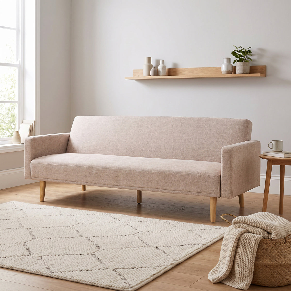 Cairo sovesofa 208 x 78 cm i sandfarvet