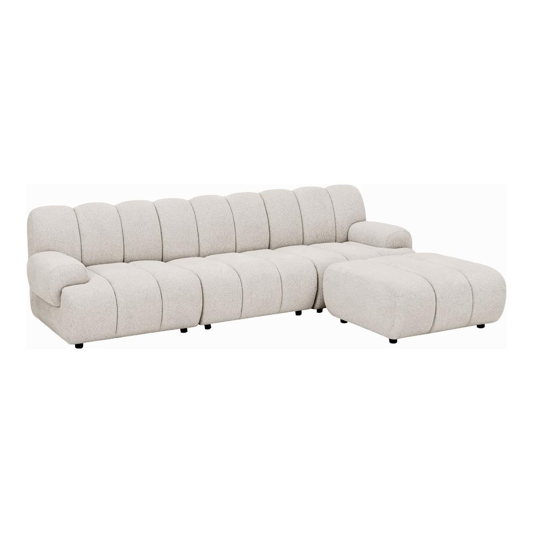Zurich modulsofa højrevendt 175 x 275 cm i sandfarvet