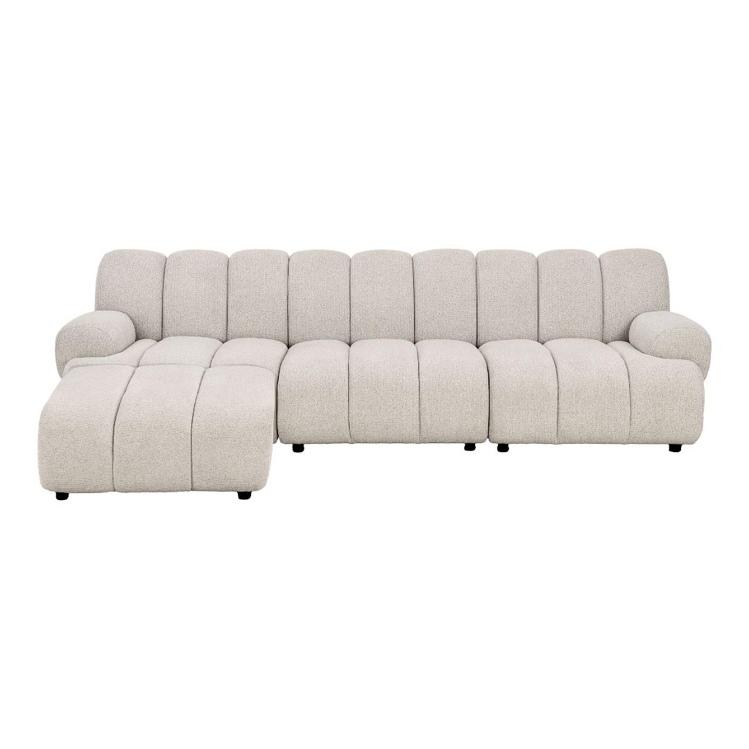 Zurich modulsofa venstrevendt 175 x 275 cm i sandfarvet