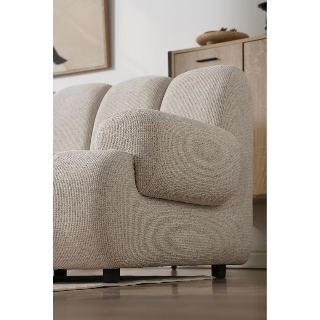 Zurich modulsofa venstrevendt 175 x 275 cm i sandfarvet