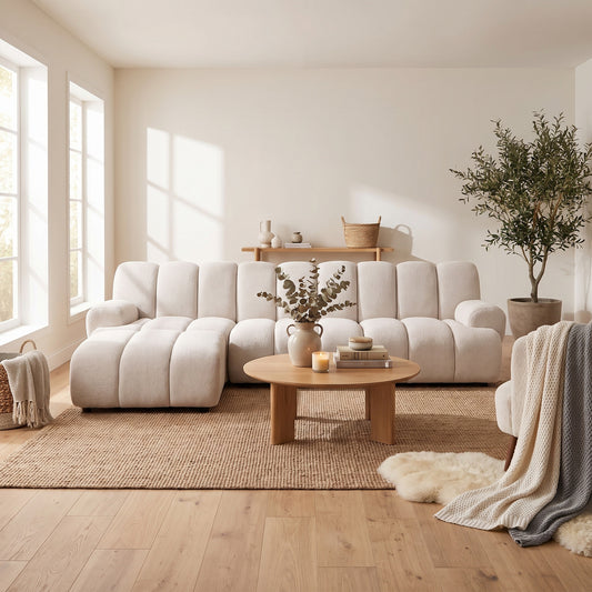 Zurich modulsofa venstrevendt 175 x 275 cm i sandfarvet