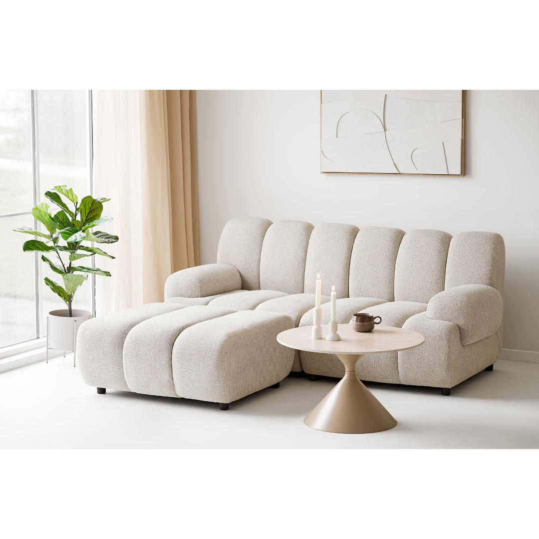 Zurich modulsofa venstrevendt 175 x 190 cm i sandfarvet