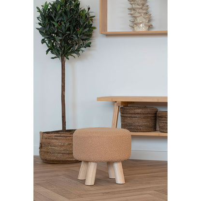 Capri skammel Ø31 cm i sandfarvet