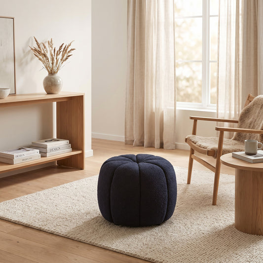 Hollywood puf Ø48 cm i blå