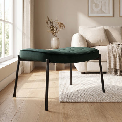Glasgow puf i brun med kunstpels og polyester, 61 x 41 x 37 cm (B x D x H)