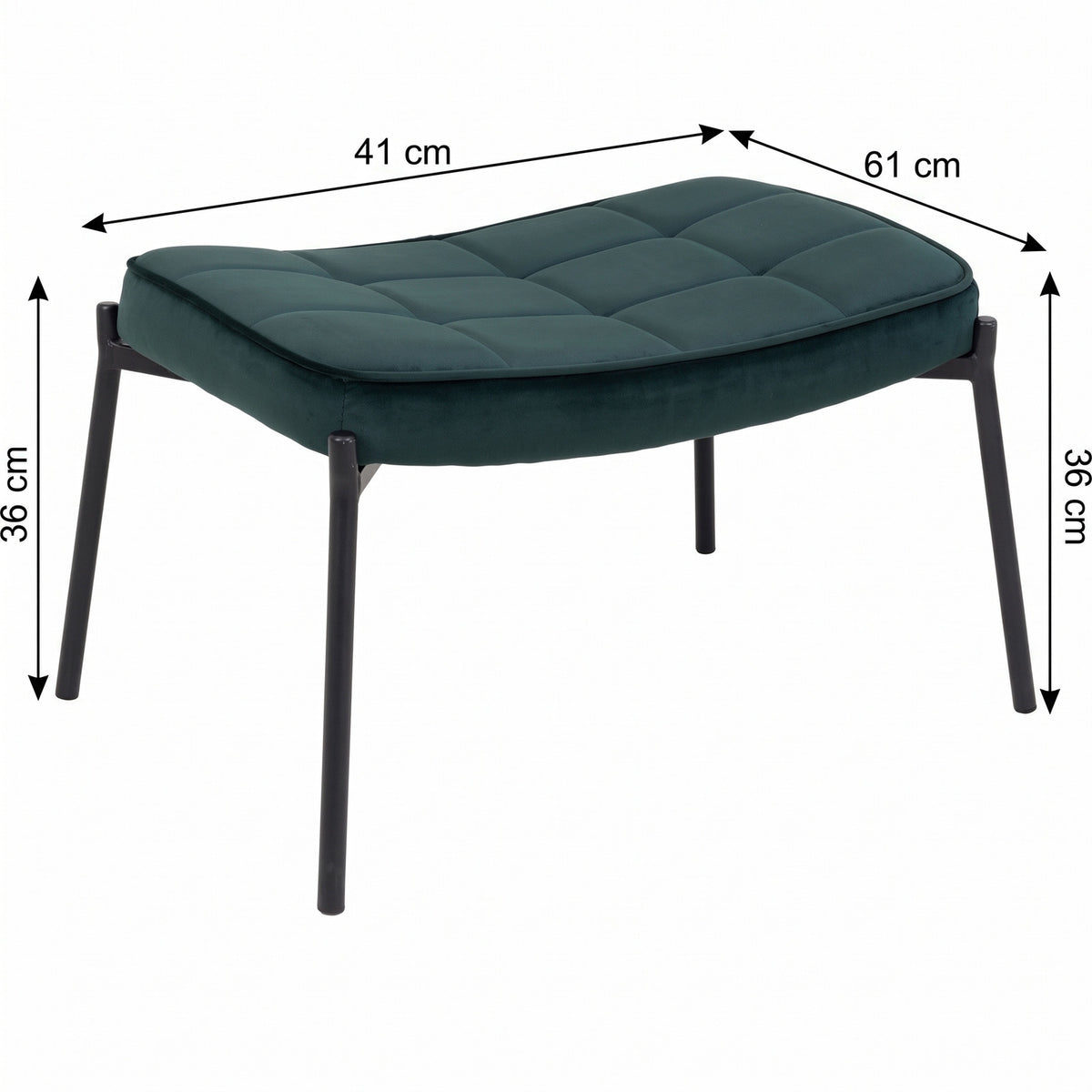 Glasgow puf i brun med kunstpels og polyester, 61 x 41 x 37 cm (B x D x H)