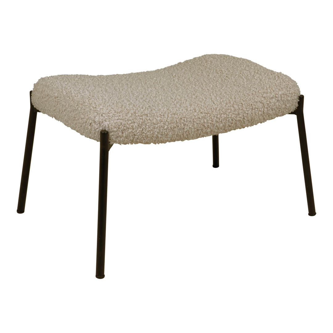 Glasgow puf i brun med kunstpels og polyester, 61 x 41 x 37 cm (B x D x H)