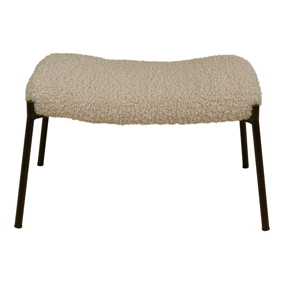 Glasgow puf i brun med kunstpels og polyester, 61 x 41 x 37 cm (B x D x H)