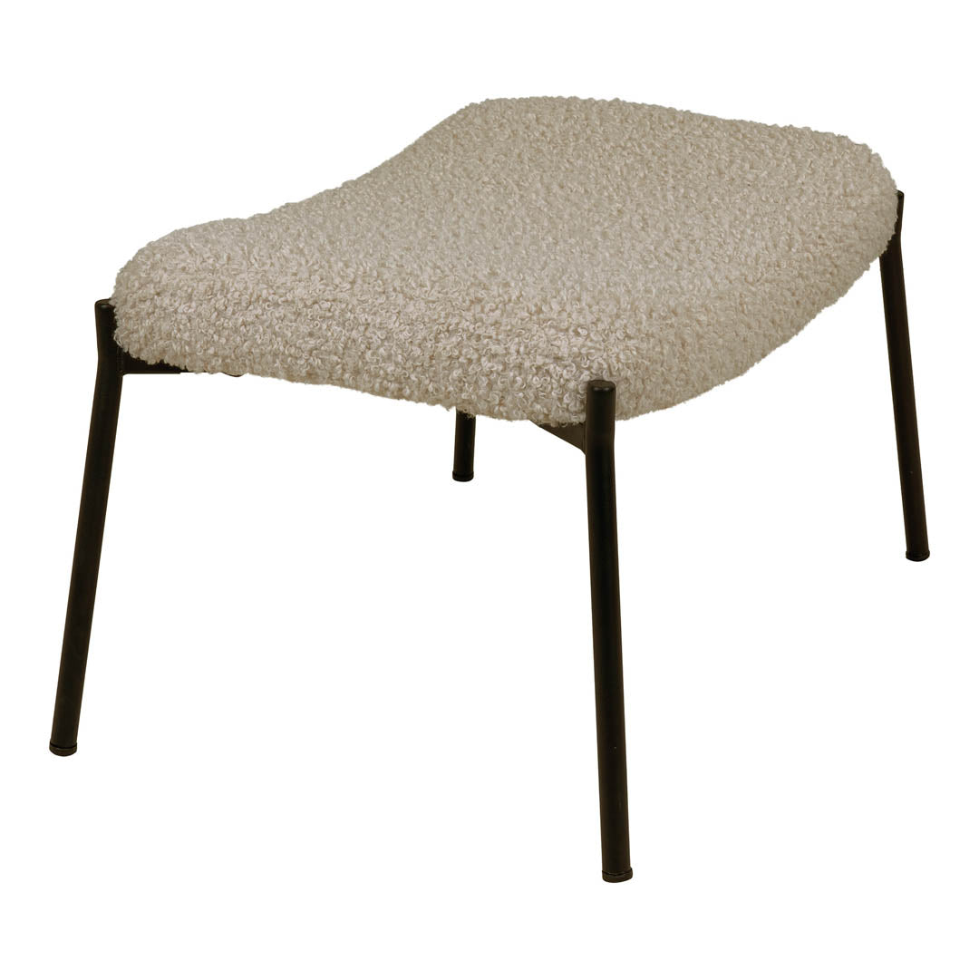 Glasgow puf i brun med kunstpels og polyester, 61 x 41 x 37 cm (B x D x H)