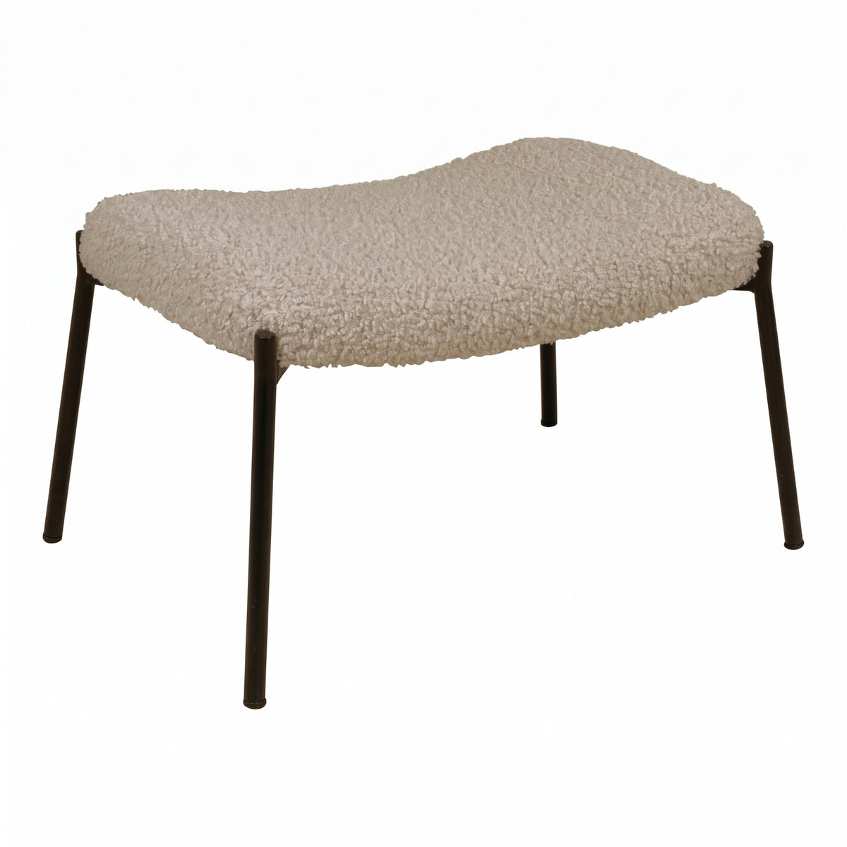 Glasgow puf i brun med kunstpels og polyester, 61 x 41 x 37 cm (B x D x H)