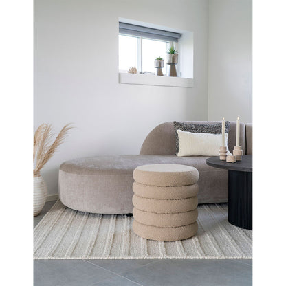 Miami puf Ø44 cm med opbevaring i beige