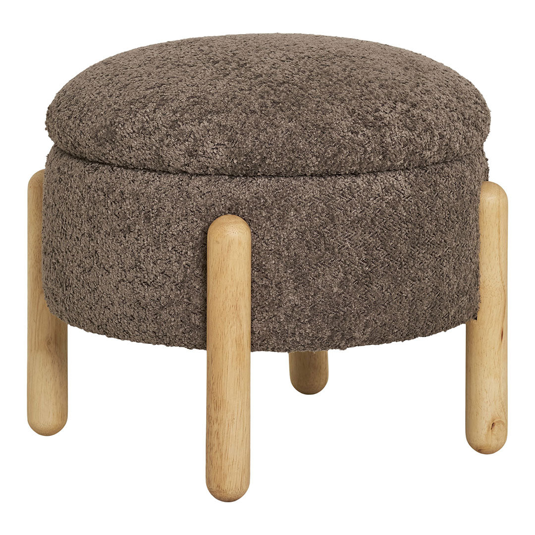 Lima puf 45 x 36 cm med opbevaring i brun