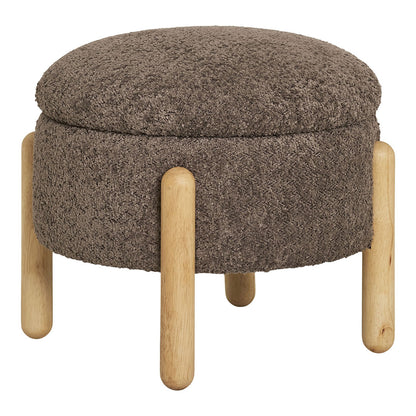 Lima puf 45 x 36 cm med opbevaring i brun