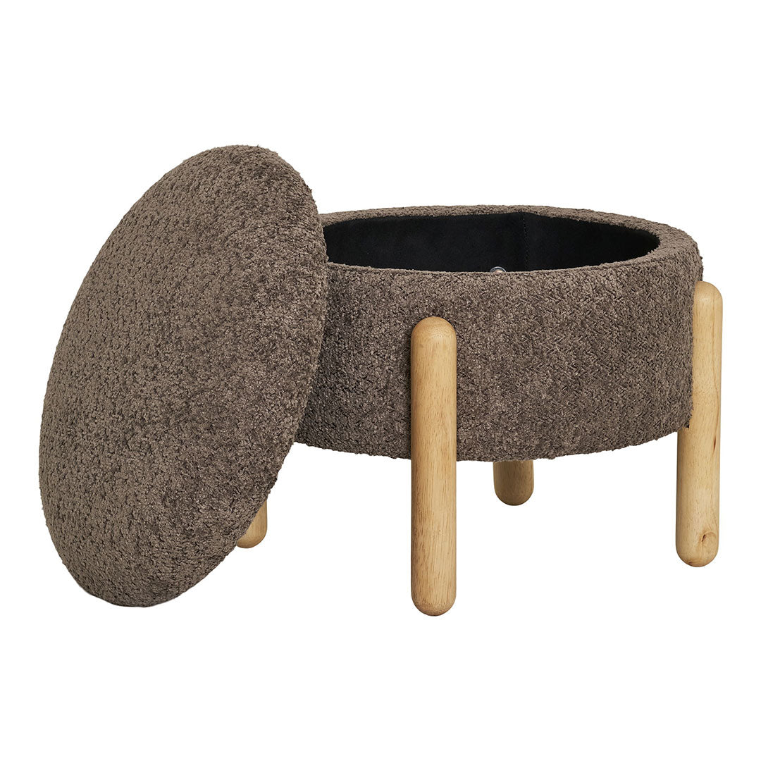 Lima puf 45 x 36 cm med opbevaring i brun