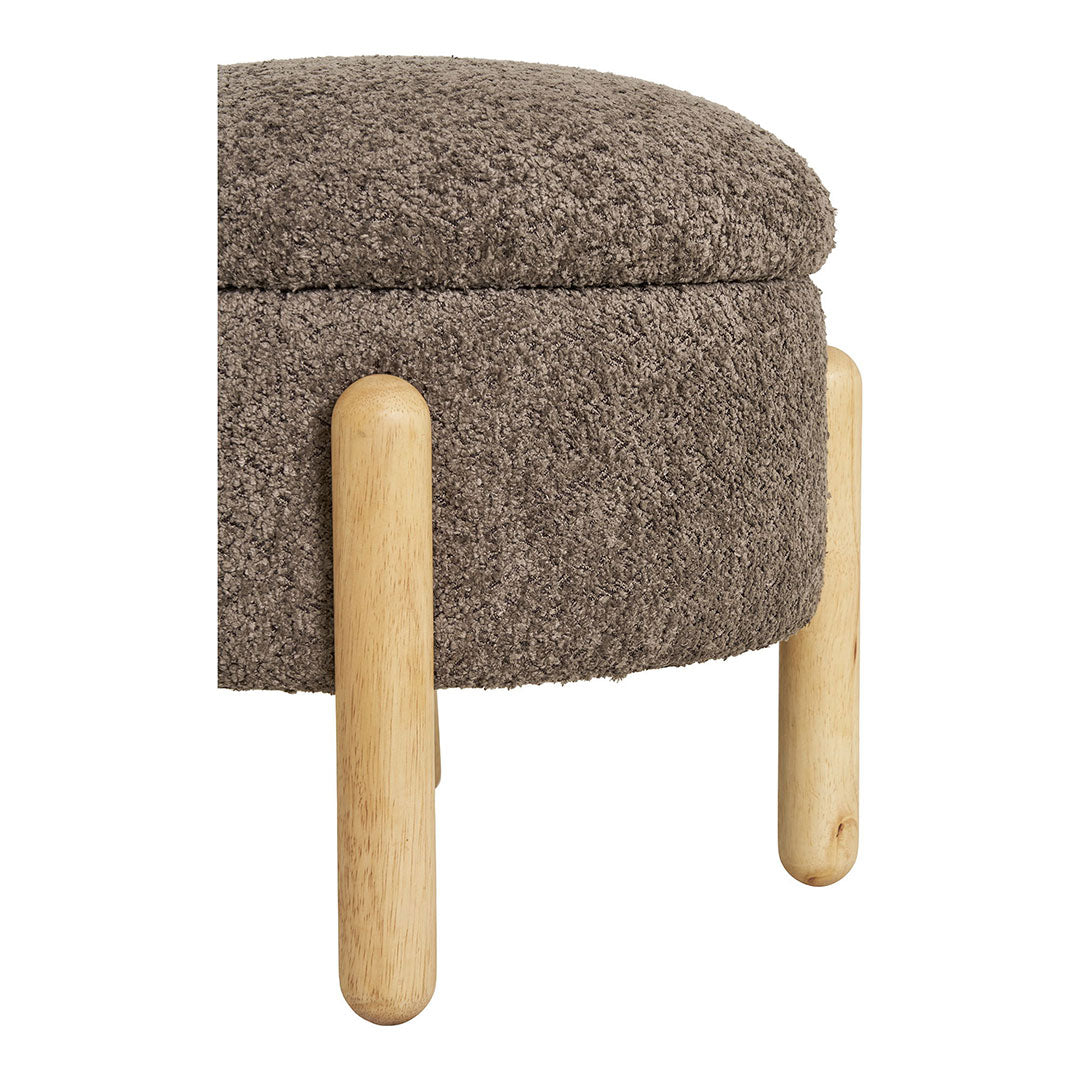 Lima puf 45 x 36 cm med opbevaring i brun