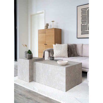 Faro sidebord 40 x 45 cm i marmordekor
