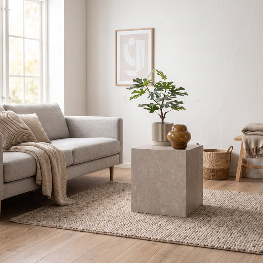 Faro sidebord 40 x 45 cm i marmordekor